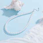 Ezüst nyaklánc gyöngyökkel, S