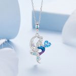 Ezüstből készült nyaklánc hableánymedállal