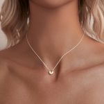 Ezüst női nyaklánc szívmedállal