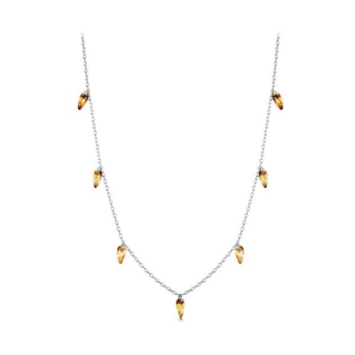 Ezüst nyaklánc üvegfüggyöngyökkel