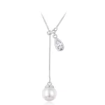 Ezüst nyaklánc fehér gyönggyel