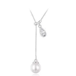 Ezüst nyaklánc fehér gyönggyel