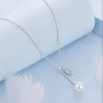 Ezüst nyaklánc fehér gyönggyel