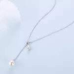 Ezüst nyaklánc fehér gyönggyel