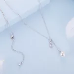 Ezüst nyaklánc fehér gyönggyel