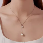 Ezüst nyaklánc fehér gyönggyel