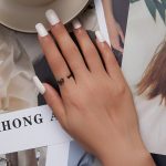 Ezüst női gyűrű, fekete rózsa