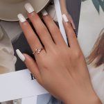 Ezüst női gyűrű, ölelés, rózsaarany