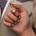 Ezüst női eljegyzési gyűrű, 6-os méret