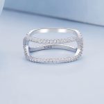 Damen-Verlobungsring, Silber, Roségold, Größe 10