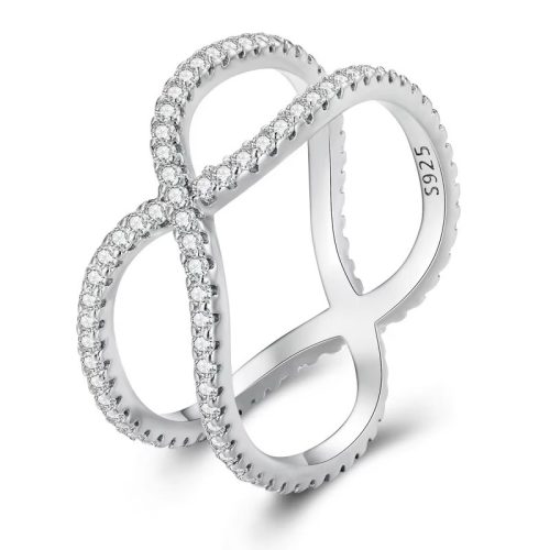 Damen-Verlobungsring, Silber, Roségold, Größe 10