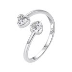 Ezüstgyűrű szívekkel