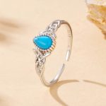 Ezüstgyűrű türkizzel, nyitott