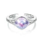 Ezüstgyűrű kristállyal, nyitott