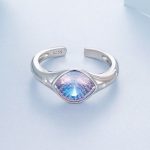 Ezüstgyűrű kristállyal, nyitott