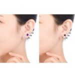  Silberne Ohrringe mit weißem Zirkonia-Stein