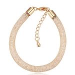  Zylindrisches Goldarmband, verziert mit Swarovski-Kristallen