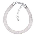  Zylindrisches Armband verziert mit Swarovski-Kristallen, weiß