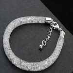  Zylindrisches Armband verziert mit Swarovski-Kristallen, weiß