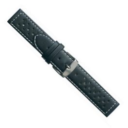 Lederarmband, schwarz, 20 mm