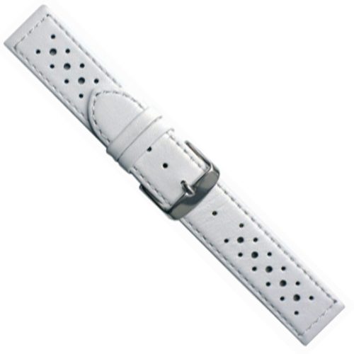Lederarmband, Weiß, 22 mm
