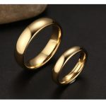 Herren-Ehering, Wolframkarbid, goldfarben, 8