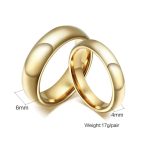 Herren-Ehering, Wolframkarbid, goldfarben, 8