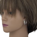 Silberne Creolen mit Kristallen, 25 cm