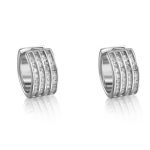 Silberne Creolen mit Kristallen, 17 mm