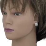 Silberne Creolen mit Kristallen, 17 mm