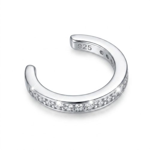 Silberne Creolen mit farbigen Kristallen