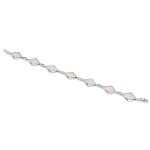 Silberarmband, moderne Linie mit Rautenkristallen, 19,5 cm