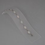 Silberarmband, moderne Linie mit Rautenkristallen, 19,5 cm