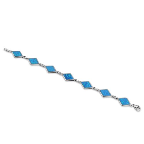 Silberarmband, moderne Linie mit Rautenkristallen, 19,5 cm