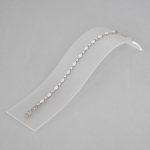 Silberarmband mit ovalen Einsätzen und Kristallen, 22 cm