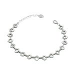 925 sterling ezüst karkötő geometrikus, kristályokkal, 21 cm