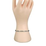 925 sterling ezüst karkötő zöld kristályokkal, 20 cm