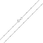 Silberne Halskette, verziert mit Kugeln, 45 cm