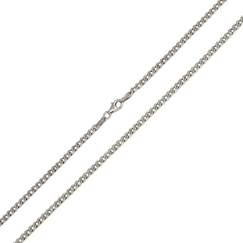 Silberne Halskette, abgeflachte Muschel, 50 cm, Unisex