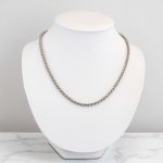 Silberne Halskette, abgeflachte Rüstung, 45 cm Unisex