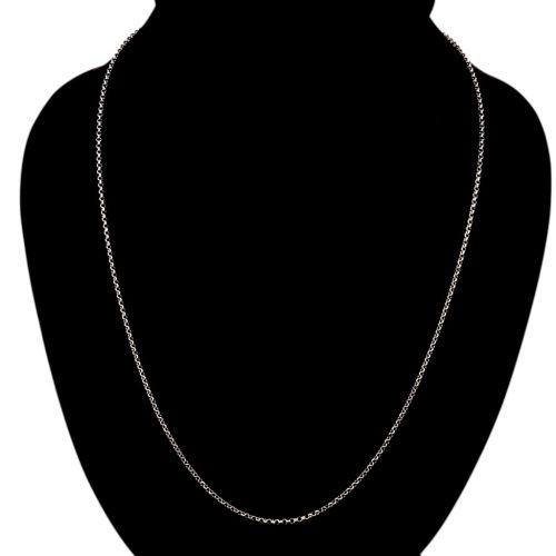 Silberne Halskette, abgeflachte Rüstung, 45 cm Unisex