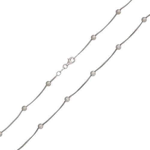 Silberne Halskette, abgeflachte Rüstung, 45 cm Unisex