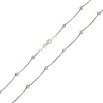 Silberne Halskette, abgeflachte Rüstung, 45 cm Unisex