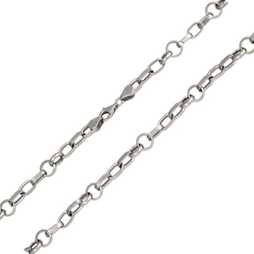 Silberne Halskette, abgeflachte Rüstung, 45 cm Unisex