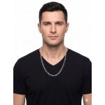 Silberne Halskette, abgeflachte Rüstung, 45 cm Unisex