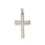 Ezüst medál, kereszt, kristályokkal