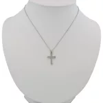 Ezüst medál, kereszt, kristályokkal