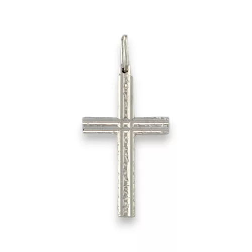 Ezüst medál, vésett kereszt