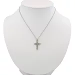 Ezüst medál, kereszt, kristályokkal