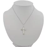 Ezüst medál, kéttónusú kereszt